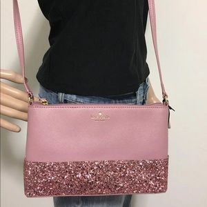 Kate spade pink glitter crossbody shoulder bag